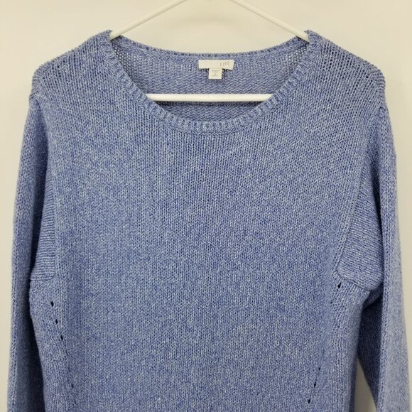J. Jill Blue Knit Women's Long Sleeved Sweater Medium Missy Coastal Minimalist - Picture 6 of 12